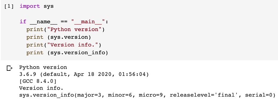 Python version 3.6.9.