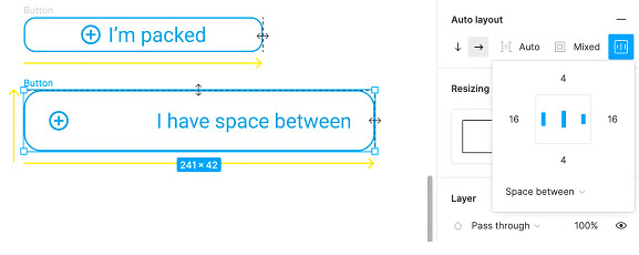 Edit the space between items (paddings) in auto layout