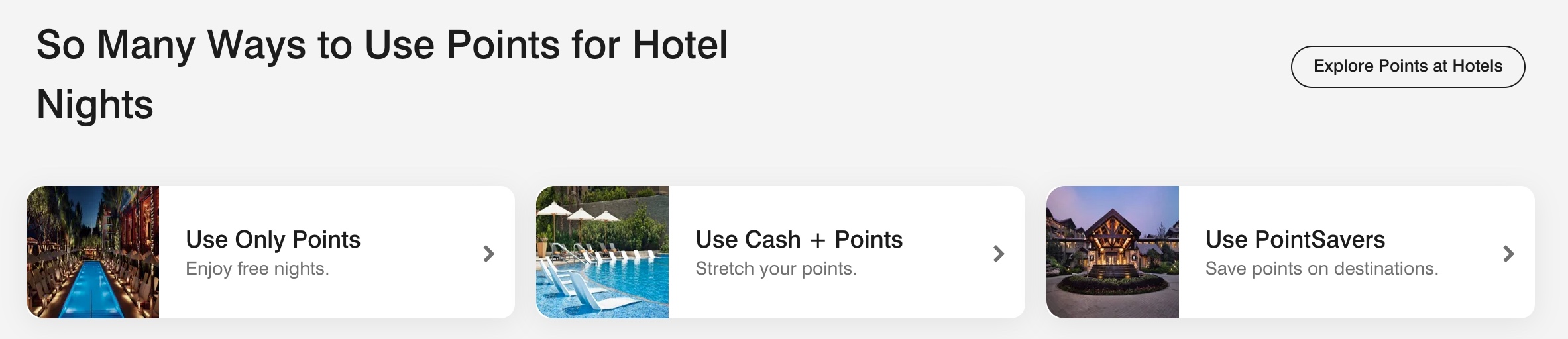 Example of bonuses in the hotel loyalty app