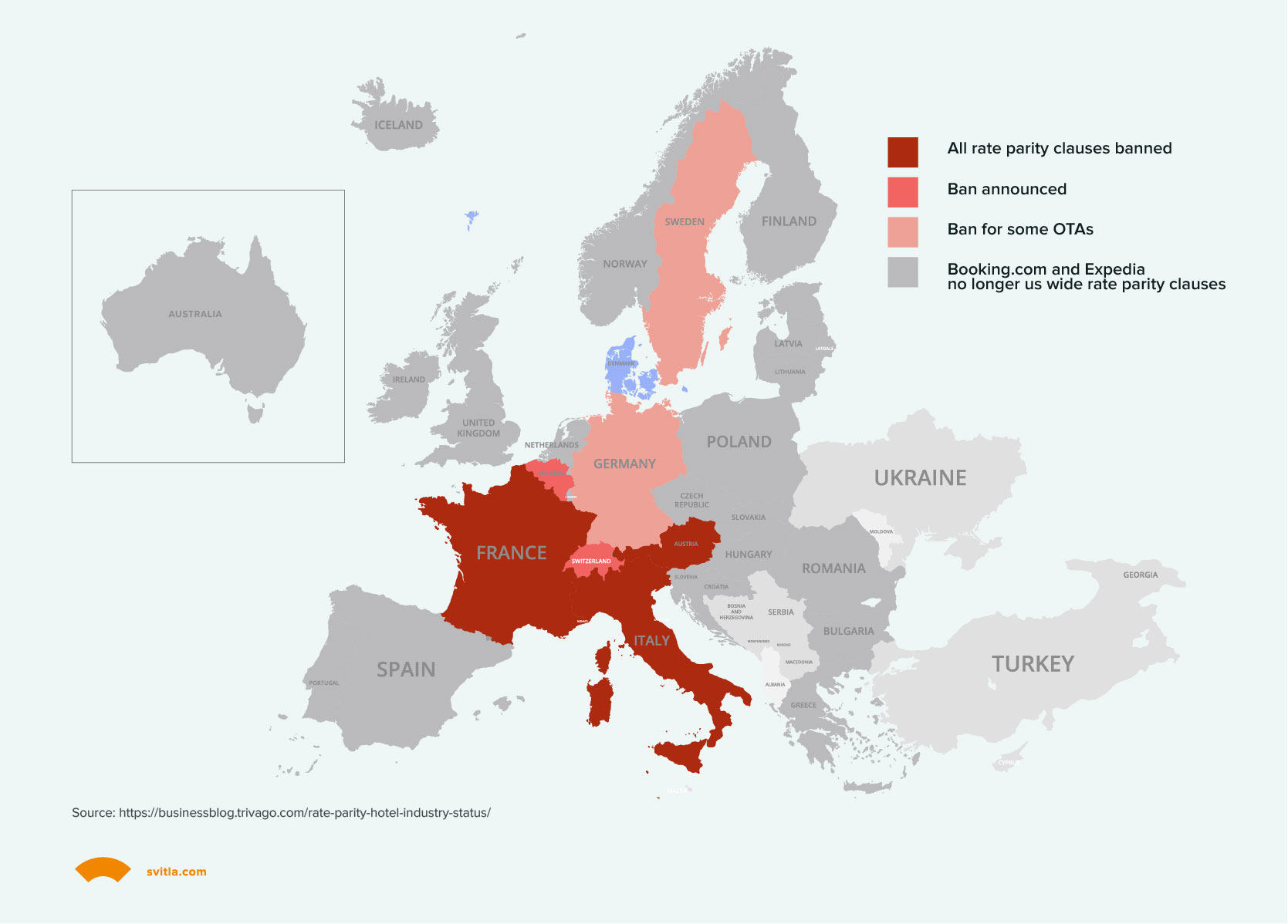 Rate parity regulations in Europe