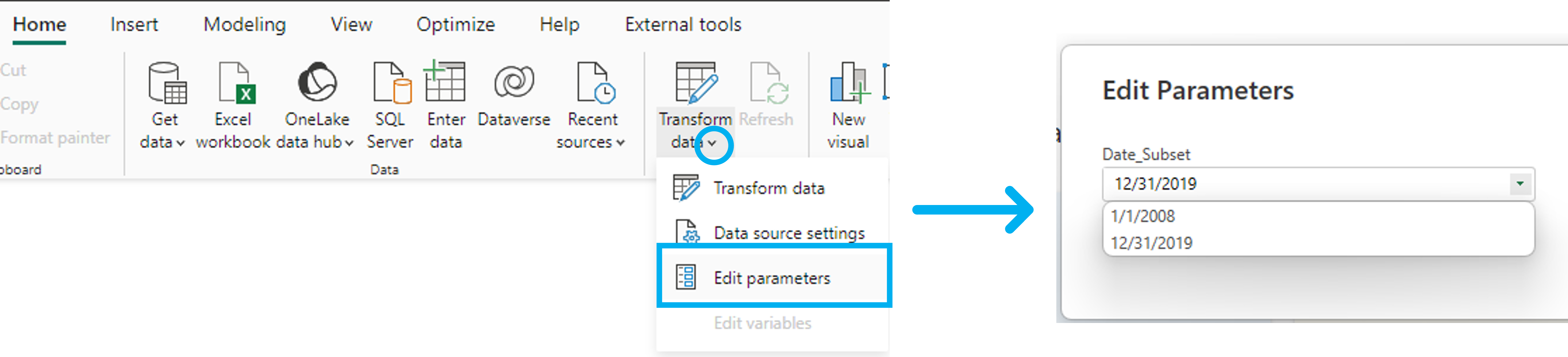 Transform data