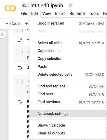 Setting Google Colab to use GPU