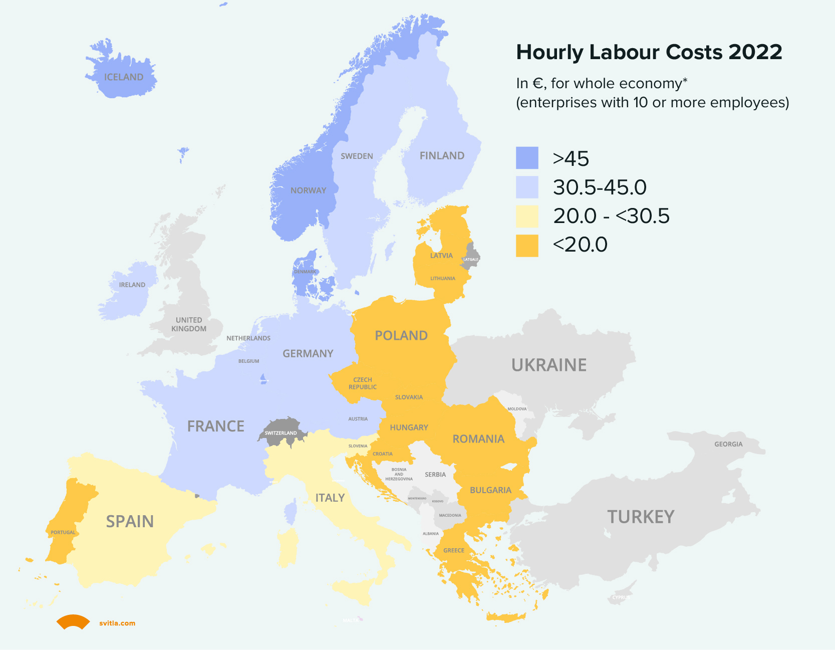 Nearshore development Europe hourly rate