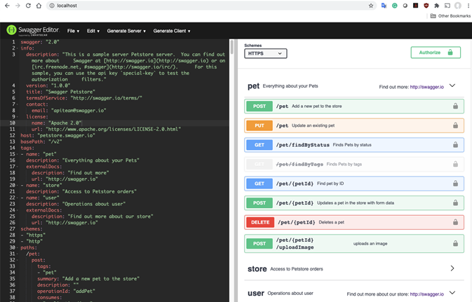 Open API specification industry standard. Swagger.