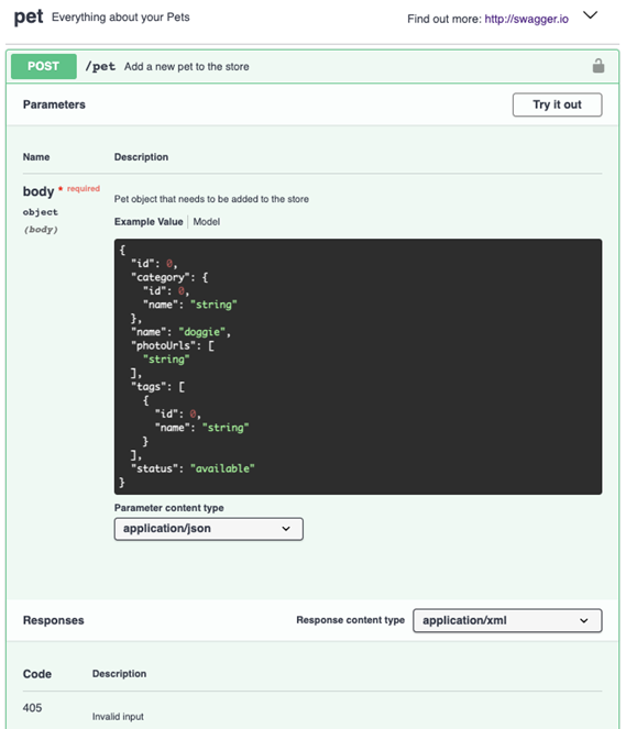 Open API specification industry standard. Swagger.