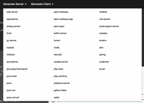 Open API specification industry standard. Swagger.