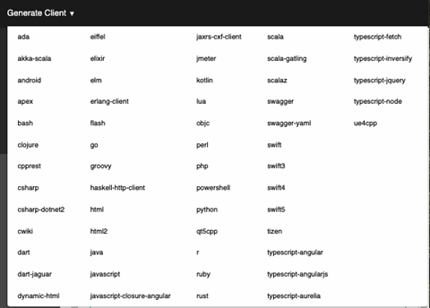 Open API specification industry standard. Swagger.