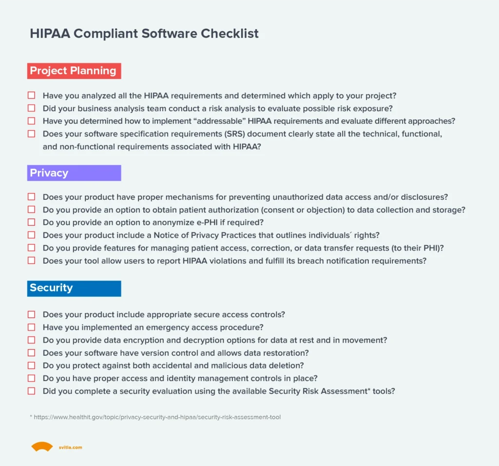 Download HIPAA Compliant Software Checklist