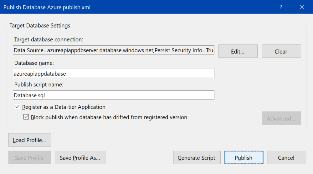 Publish Database
