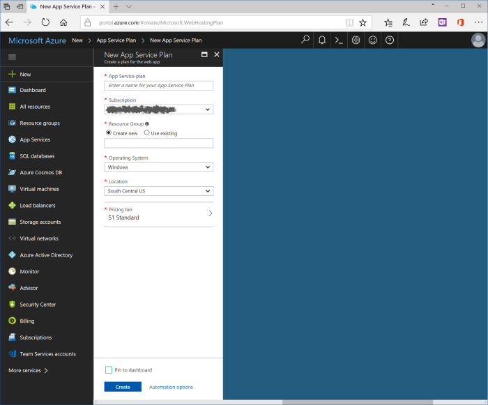 App Service plan
