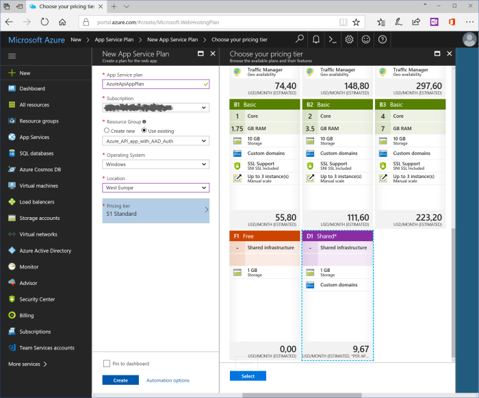 App Service plan