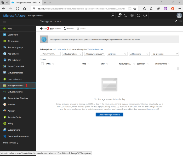 Azure storage